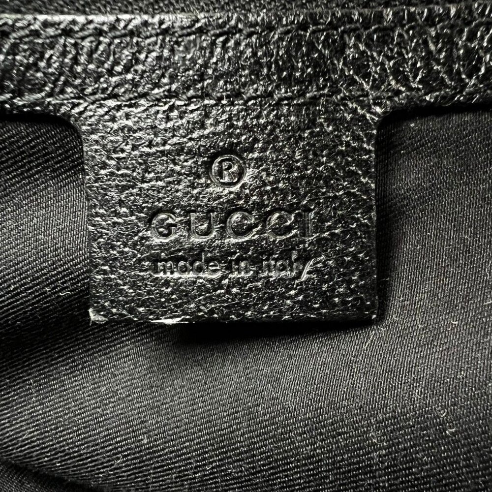Authentic Gucci GG Horsebit Canvas Hobo Shoulder Tote Bag Leather Monogram Black - Picture 7 of 7